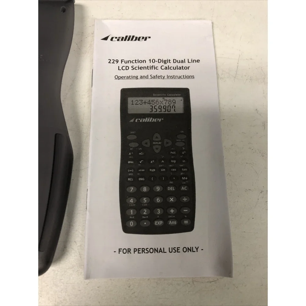 Caliber Scientific Calculator with case and instructions Black‎ 229 function